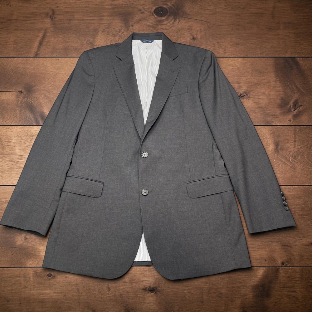 Brooks Brothers Explorer Fitzgerald Fit Blazer 40L Charcoal Gray Wool Blend